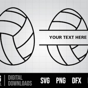 Volleyball Osterei SVG, Split Monogramm Name SVG, Dateien für Cricut, Svg Designs, Volleyball Clipart, PNG