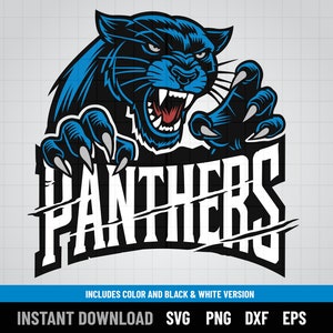 Panthers Svg, Panther Shirt Svg, Panther voetbal School mascotte illustraties, school geest Panther mascotte, Panther Shirt Png, Panther geest