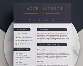 Resume Template Word | CV Template Professional | Curriculum Vitae | Simple Resume Template | Cover Letter and References | instant Download