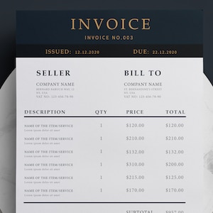 Invoice Template | Invoice Template for Word| Printable Business Invoice Template | Invoice Form Editable | Professional Invoice