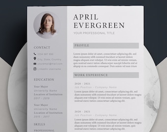 Classy Resume Template with Photo Word | 2 Page CV Template | CV for Word | Curriculum Vitae | Lebenslauf | Vorlage Bewerbungsvorlage