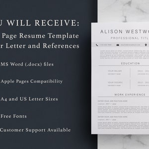 Minimalist Resume Template for MS Word | Professional Executive Resume ...