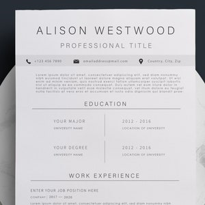 Minimalist Resume Template for MS Word | Professional Executive Resume ...
