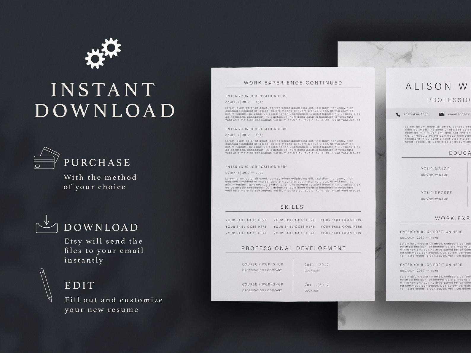 Minimalist Resume Template for MS Word | Professional Executive Resume ...
