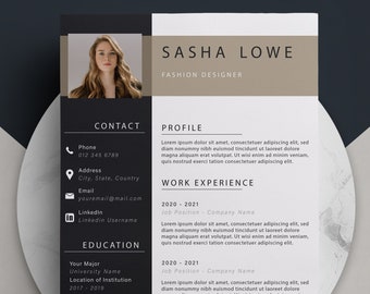 CV Template Word | Professional Resume Template | Curriculum Vitae | Digital Template with 2 Pages + Cover Letter + References | Download