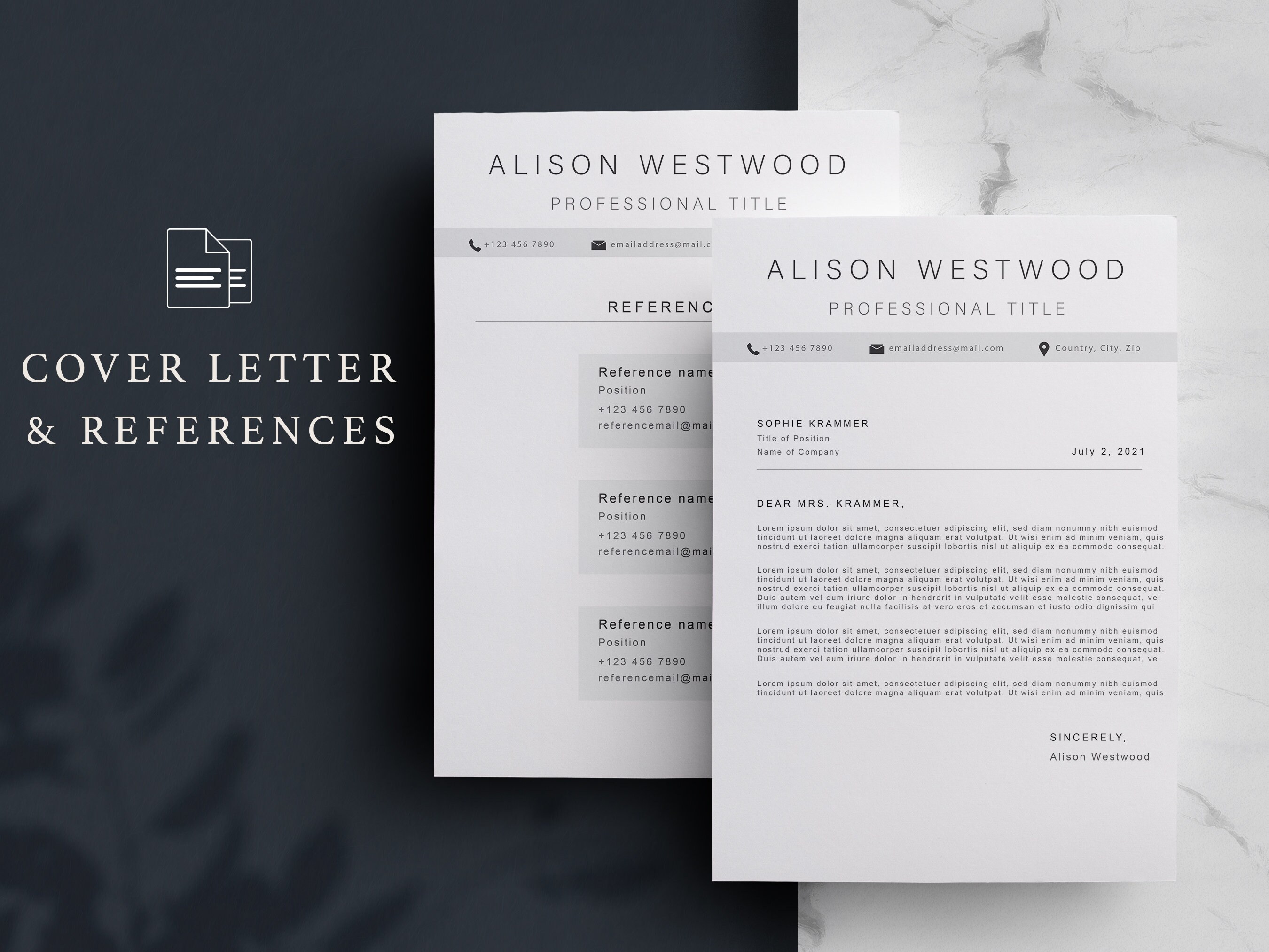 Minimalist Resume Template for MS Word | Professional Executive Resume ...