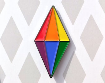 Rainbow Sims Plumbob Enamel Pin | Gift | Accessory