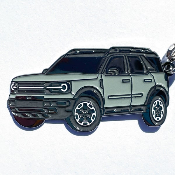 Ford Bronco Sport Keychain |  Area 51  |  Cactus Gray  | Cyber Orange