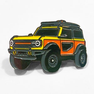 Ford Bronco 2 Door Enamel Pin Cyber Orange Gift Accessory image 2