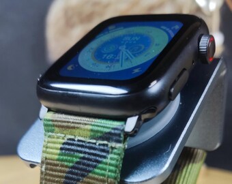 Nylon Strap for Apple Watch 49mm 46mm 45mm 44mm 42mm 41mm 40mm 38mm, Series 10 9 8 7 6 5 4 3 2 1 SE Ultra 2 Camouflage Military Green