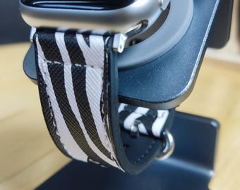 Apple Watch Band 41mm 40mm 38mm, (42mm-Series 10), Series 10 9 8 7 6 5 4 3 2 1 SE SE2 Zebra Hybrid Animal Print Pattern