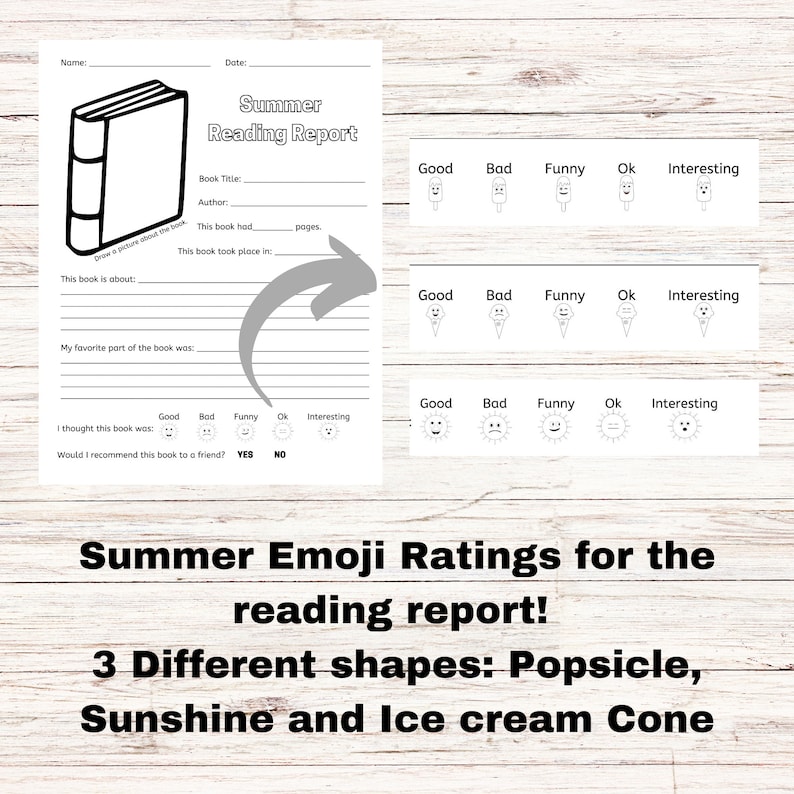 Reding Report Summer Reading Report Printable, Book Report Worksheet, Printable Book ...