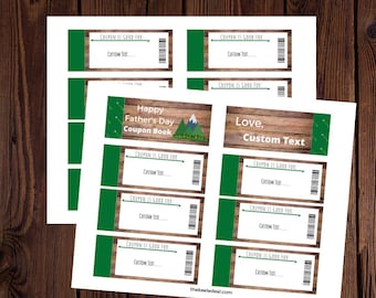 Printable Father's Day Coupon Book | Editable Gift Vouchers for Dad ...