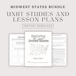 USA Midwest States Geography Worksheets and Lesson Plans for Homeschool Learning