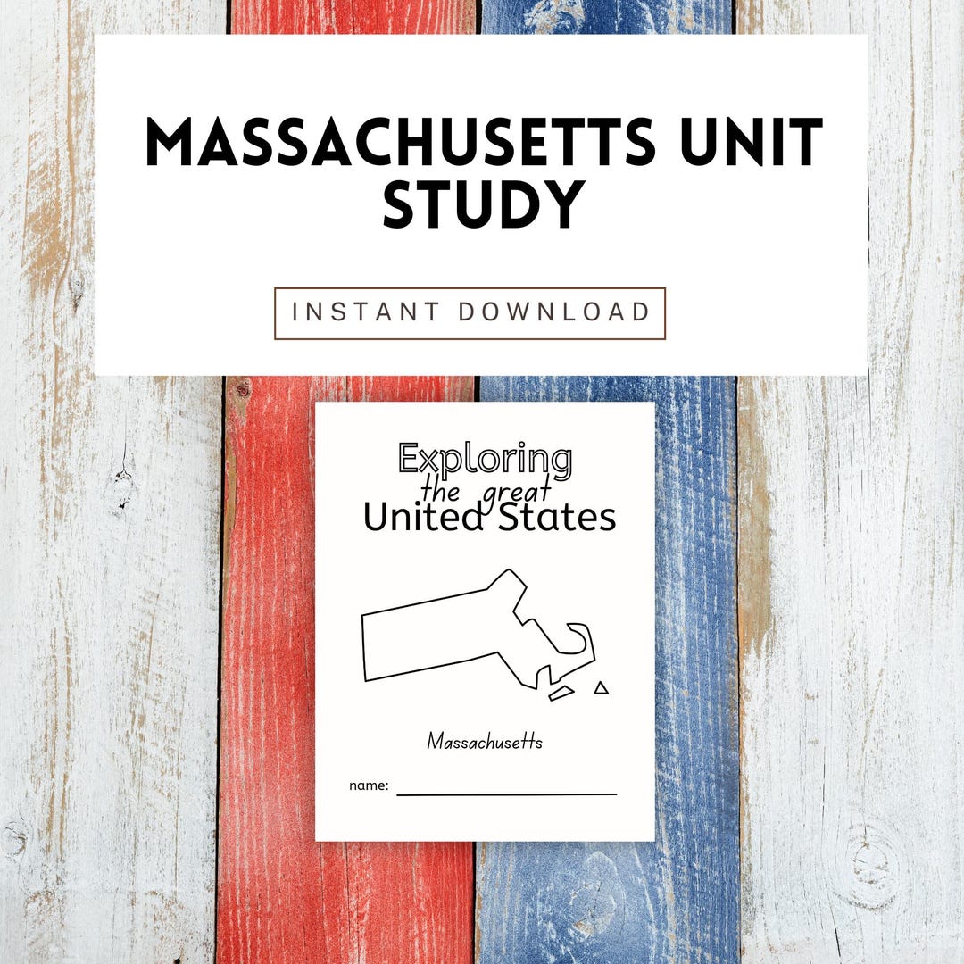 Massachusetts Worksheets and Unit Study - Etsy