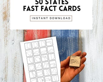 50 States Fast Facts | United States Flash Cards | Homeschool Resource