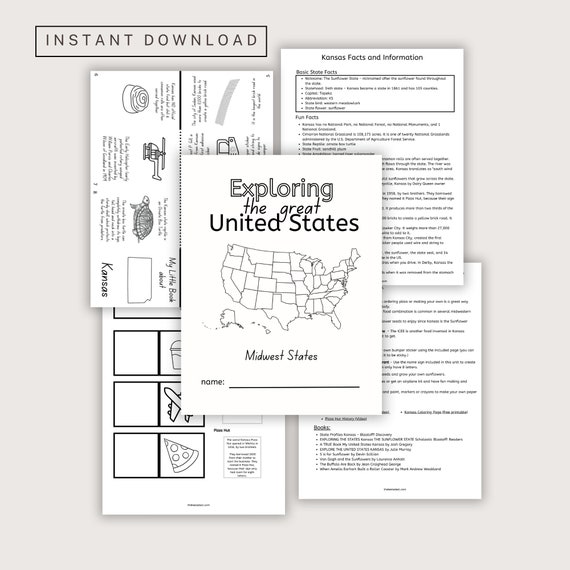 Midwestern States Worksheets