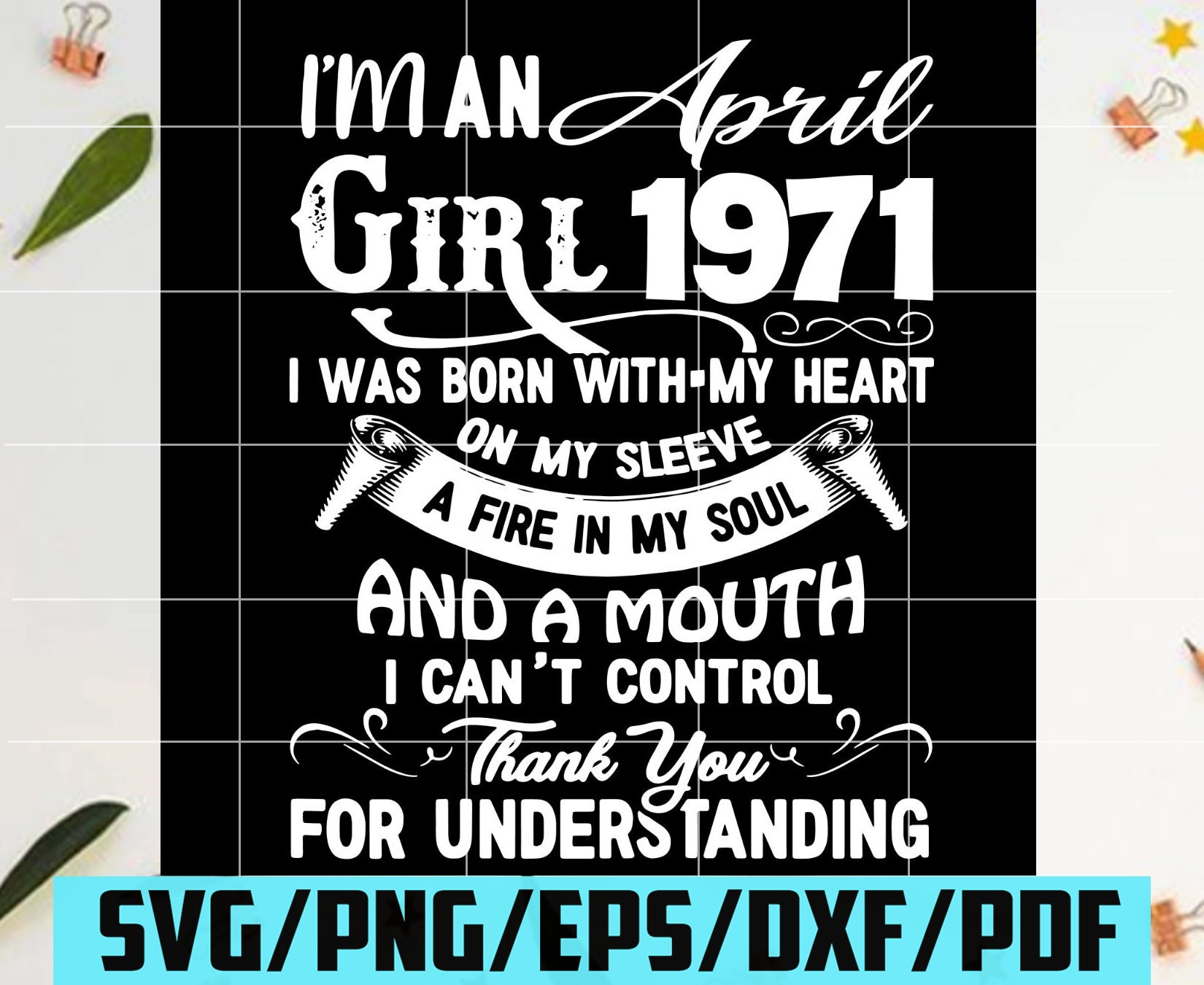 Im An April Girl 1971 Svg Birthday Svg April Girl Svg ...