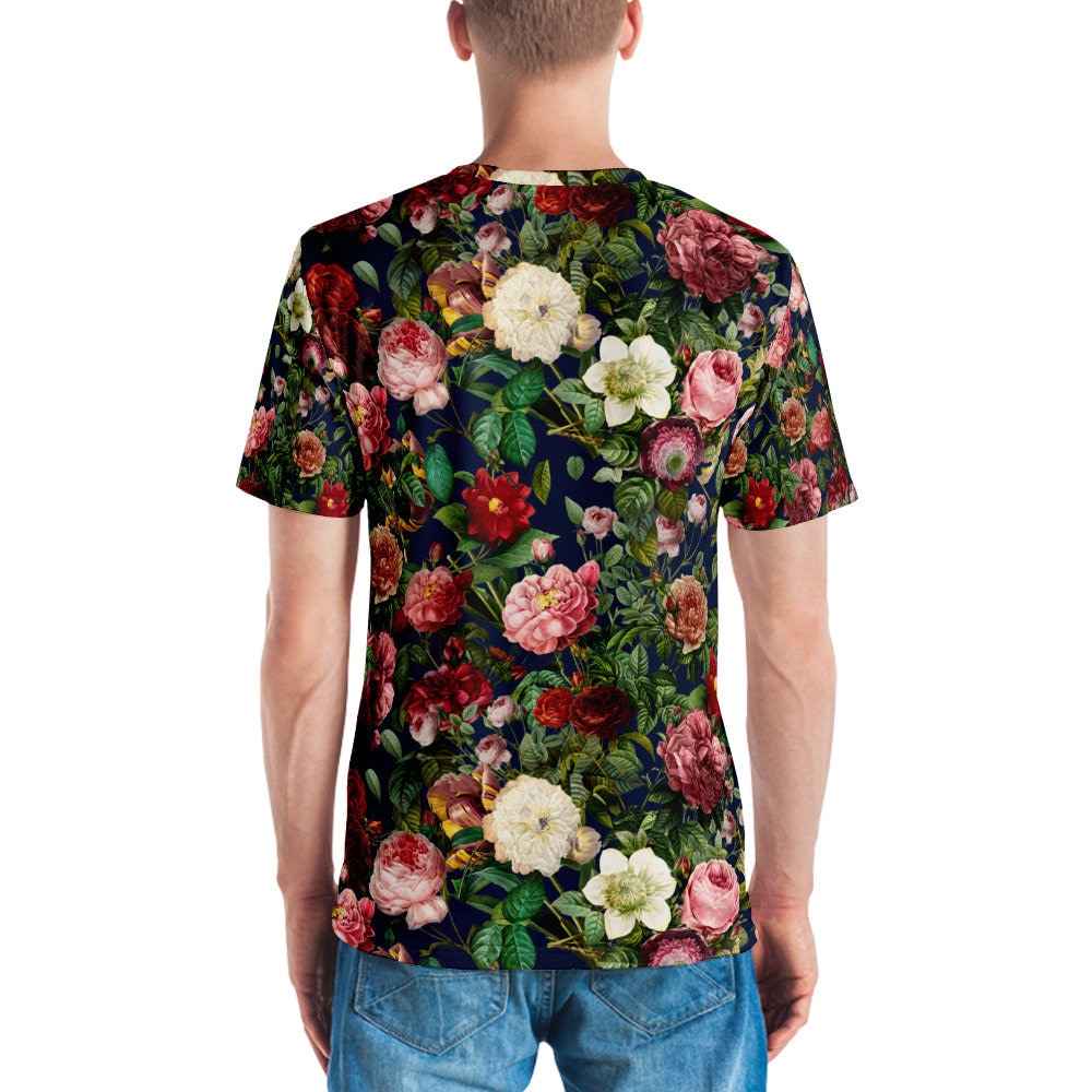 Men's floral Tshirt Guys floral shirt flower print Etsy