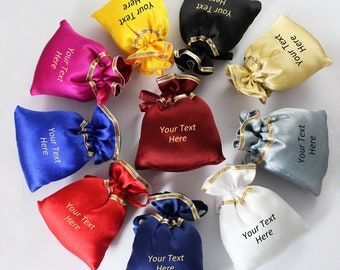 100 Satin Personalize Drawstring Jewelry Pouch With Logo, Custom Wedding Favour Bag, Personalize Jewelry Bag, Cosmetic bags.