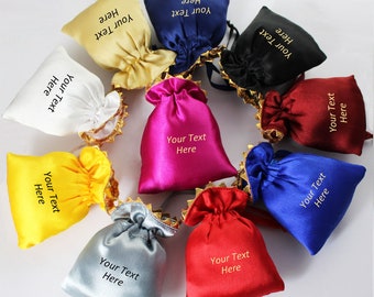 100 Satin Personalize Drawstring Jewelry Pouch With Logo, Custom Wedding Favour Bag, Personalize Jewelry Bag, Cosmetic bags.