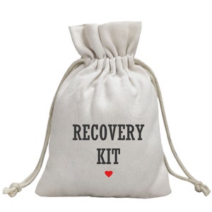 Recovery Kit 100% Cotton Favor Bag , Custom Pouches, Personalize Bag, Cosmetic Drawstring bags