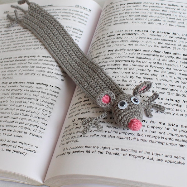 Crochet Rat Bookmark Etsy