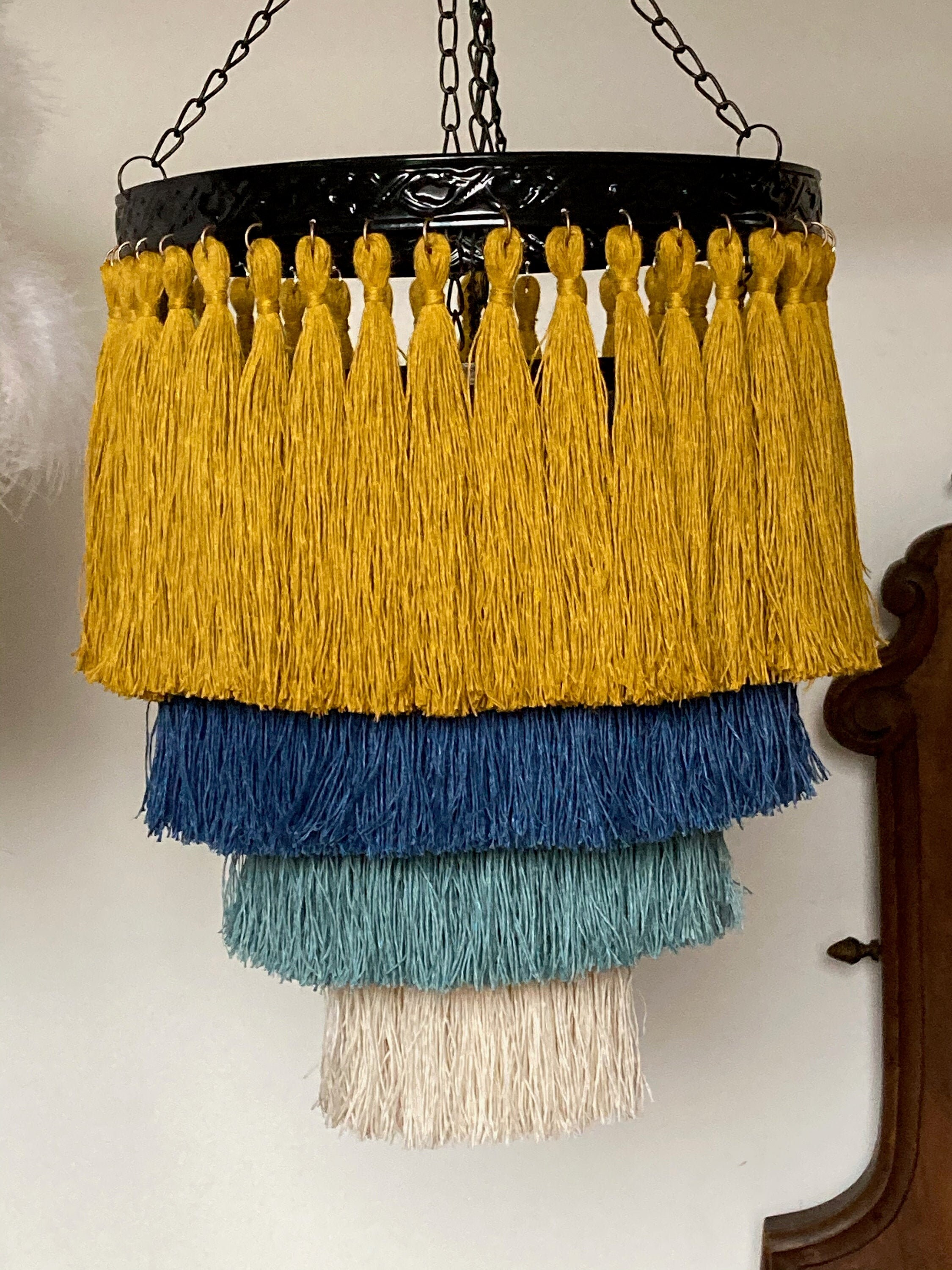 Suspension Bohème Chic en Fil de Lin