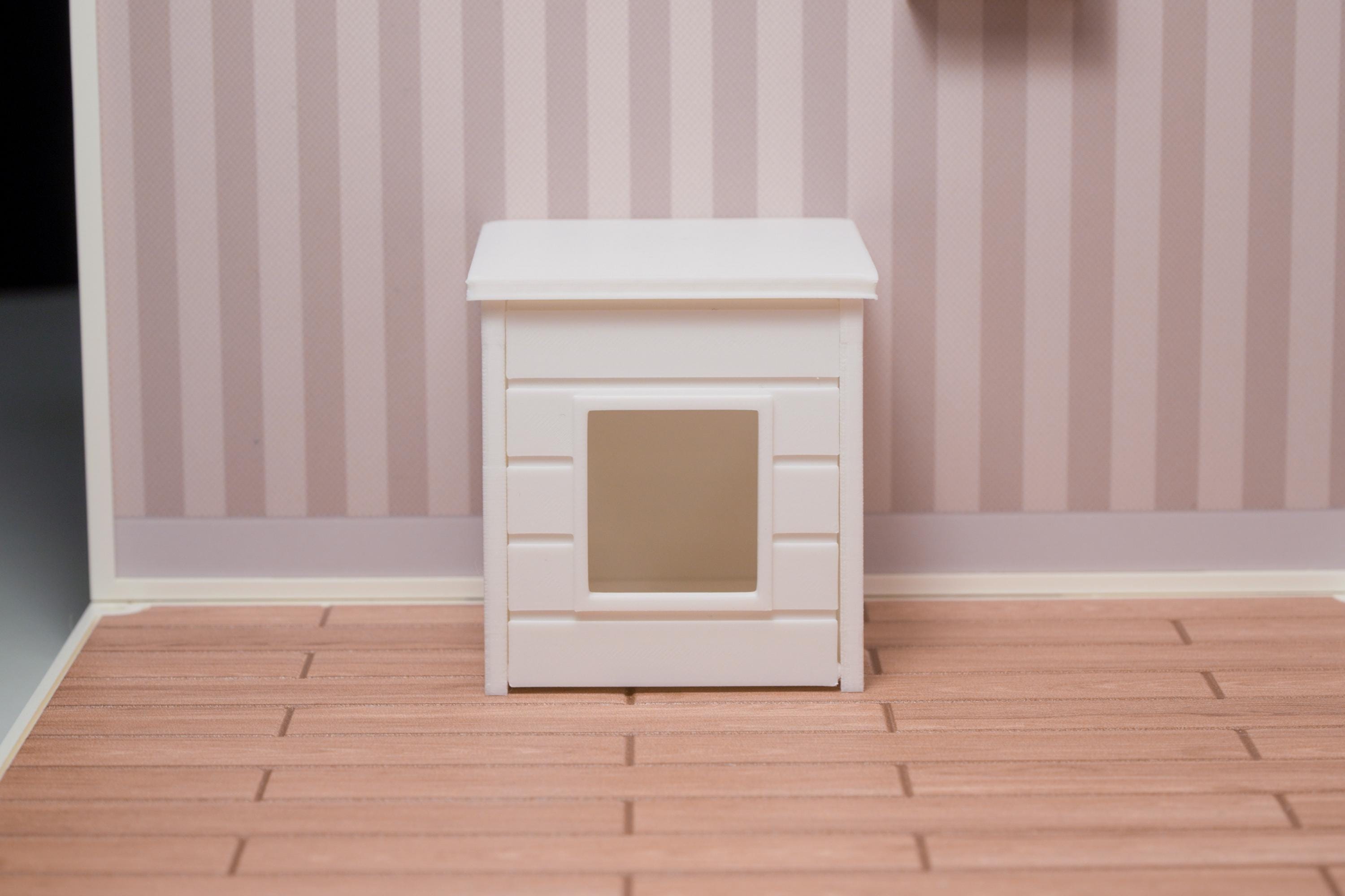 1/12 Scale Enclosed Cat Litter Box Miniature Dollhouse Furnitures ...