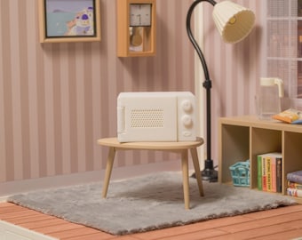 Melody Jane Puppenhaus Mikrowelle – Miniatur-Küchengerät Im Maßstab 1:12, Aus Holz