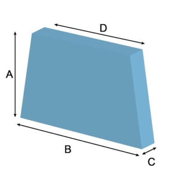 Foam cut to equal tapered shown in image, soft, medium, high density available. Message for quote