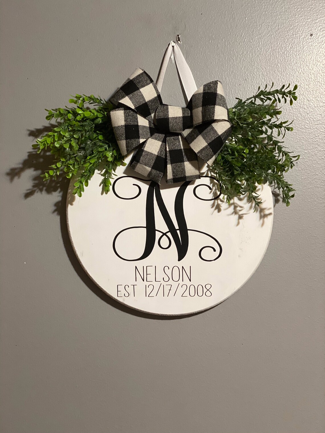 Buffalo Plaid Ribbon Door Hanger Etsy UK