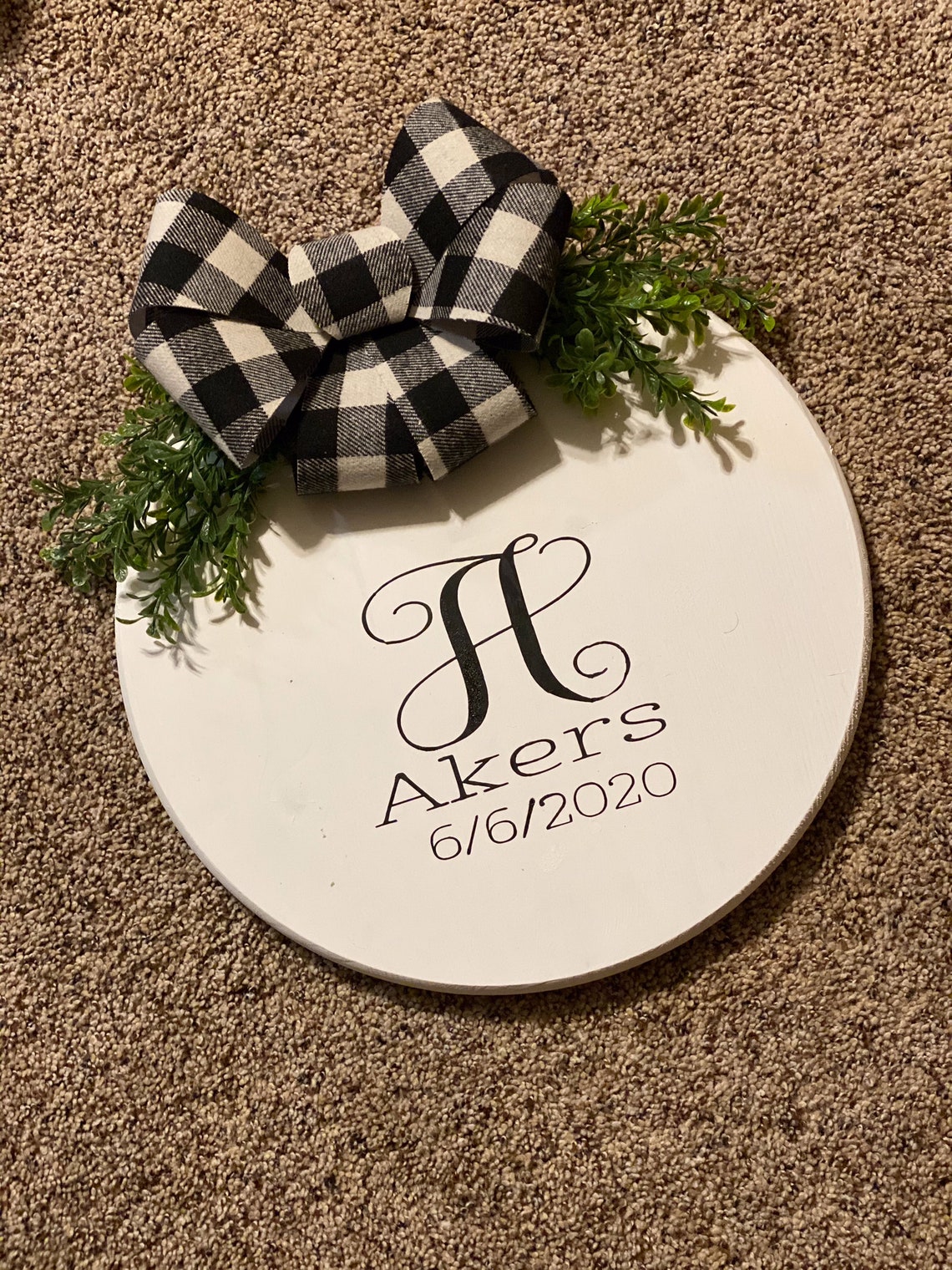 Buffalo Plaid Ribbon Door Hanger Etsy UK
