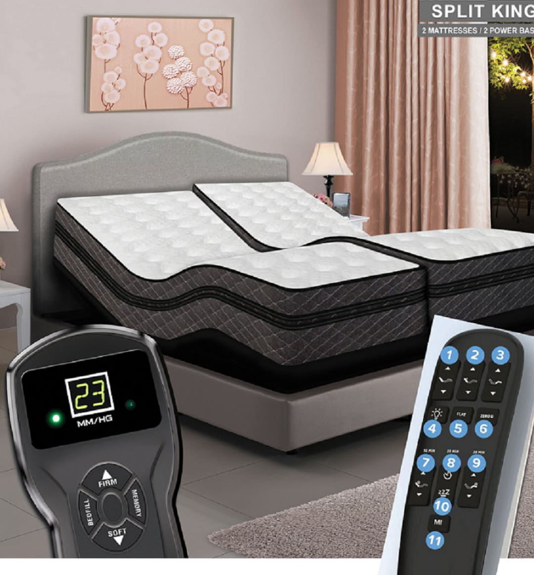 Split King Adjustable Air Number Bed Set With Pillow Tilt compare to