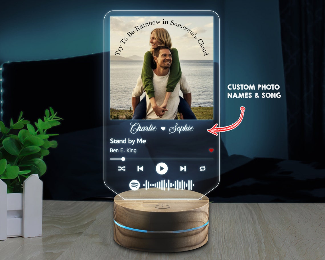 Spotify led light lamp Custom Song Plaque Spotify Gift For Etsy