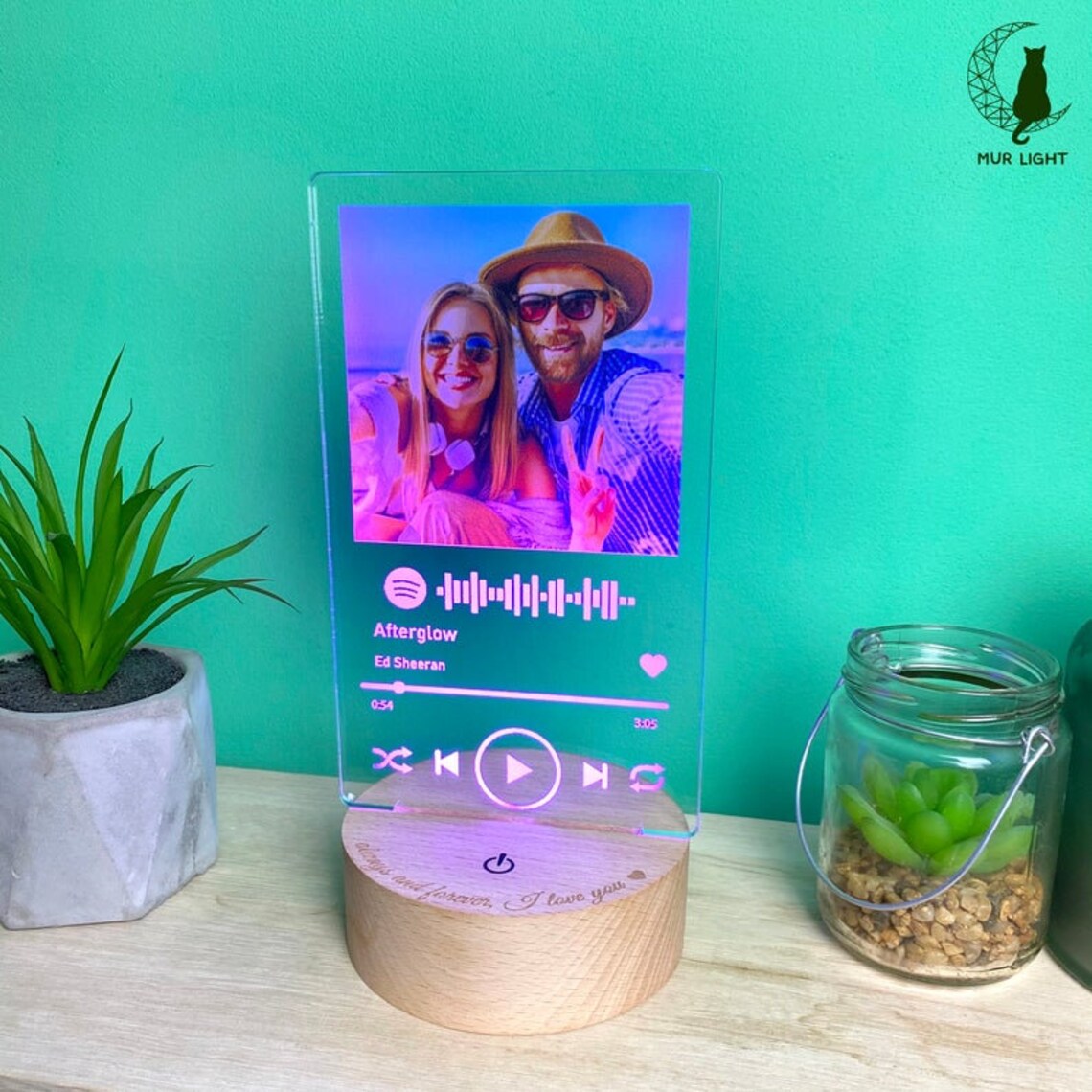 Targa LED Spotify Personalizzata - 21x30 Cm, Vetro Con Foto E Codice Canzone, Luci Calde/Fredde - Foto 5