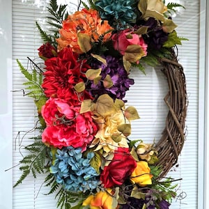 Spring Wreath, Summer Wreath, Double Door Wreaths, Front Door Wreaths, Farmhouse Decor, Housewarming Gift, Unique, Home Decor