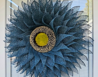 Sunflower Wreath For Front Door, Double Door, Spring Summer Fall Year Round Porch Decor, Outdoor Everyday Decoration, Large Seasonal Flower