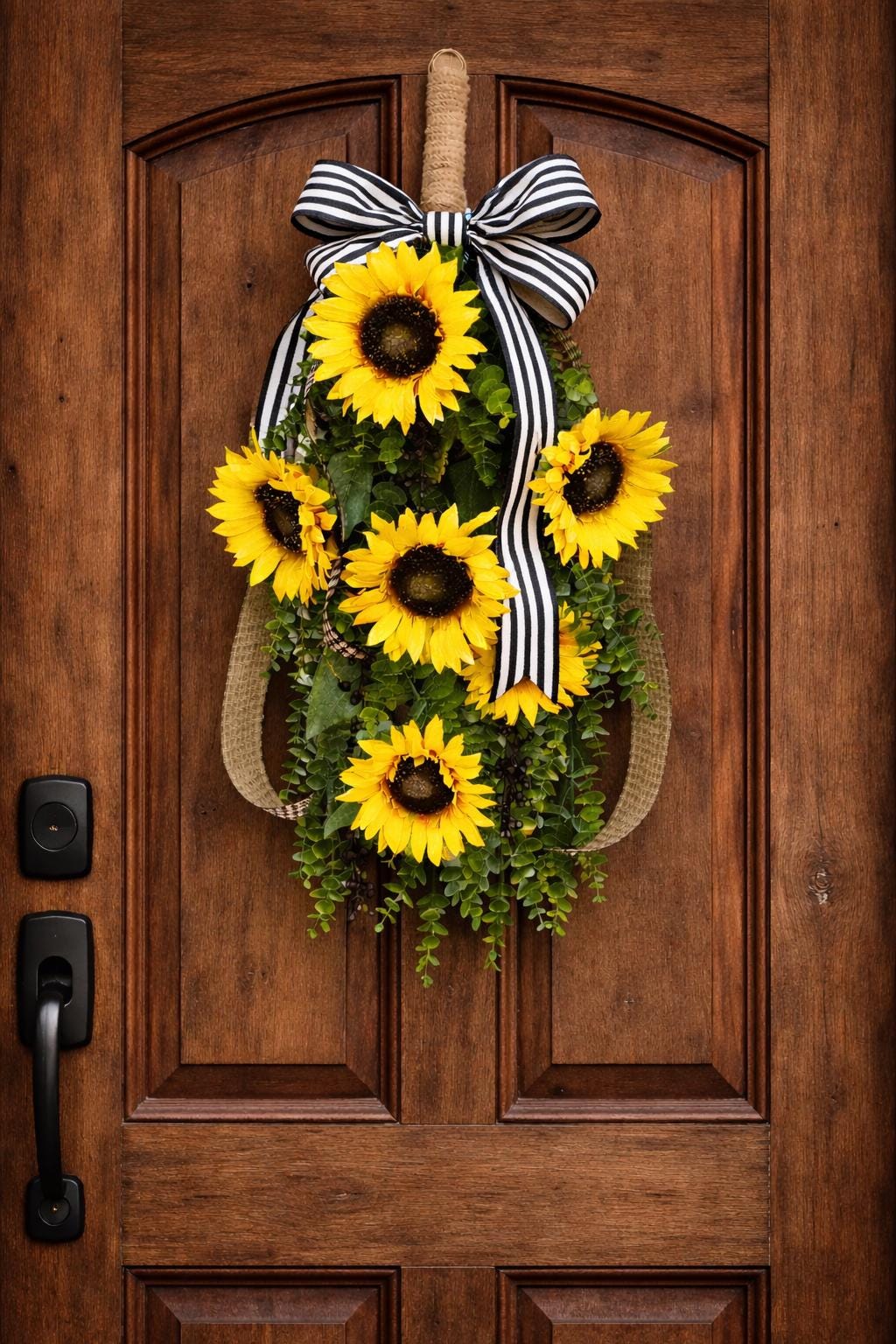 Sunflower Wreath Swag for Front Door Decor, Outdoor Spring Summer Fall ...
