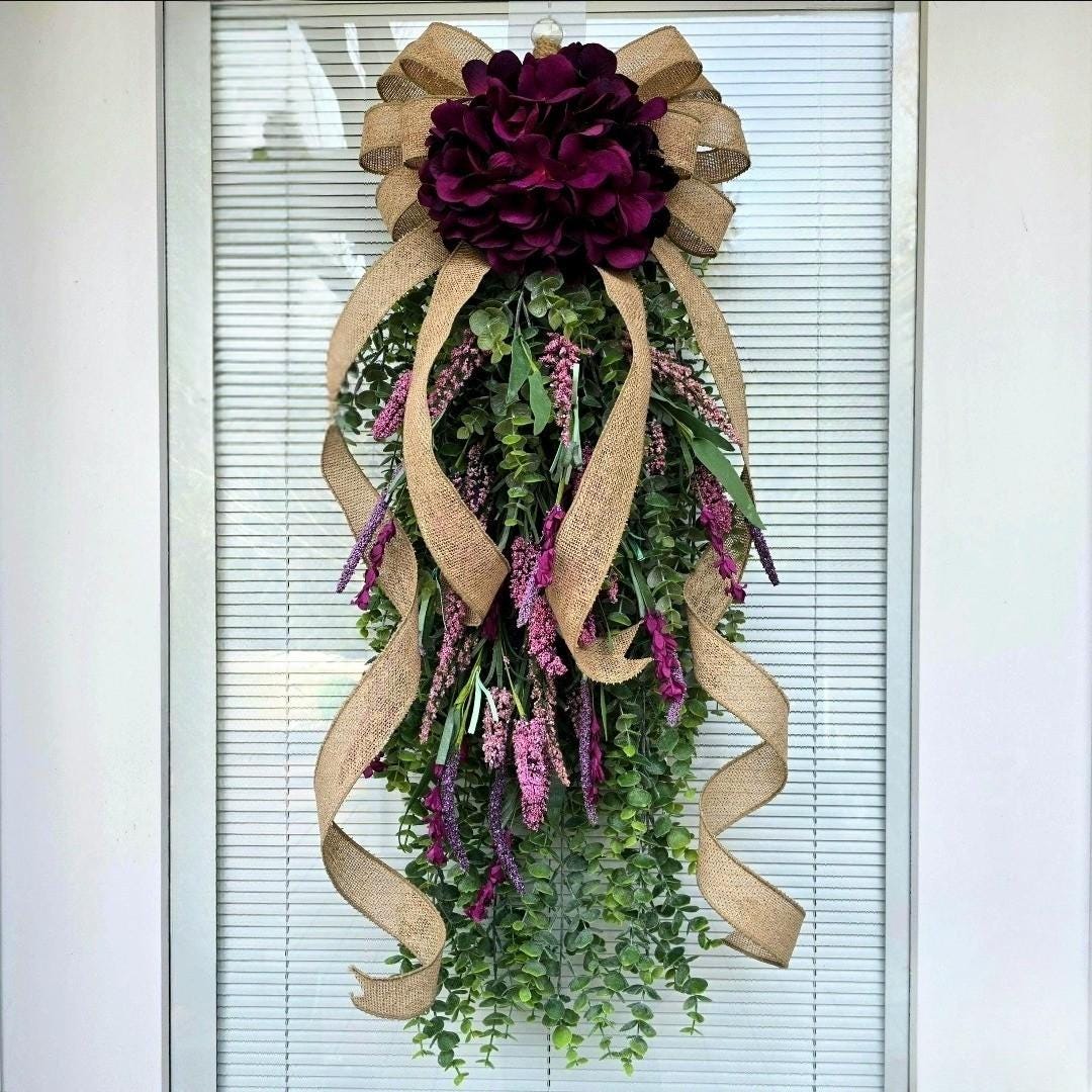 Wreath Swag For Front Door Double Door Wreaths Outdoor Spring Summer Fall Year Round Home Decoration Porch Decor Flower Hanger Unique Gift