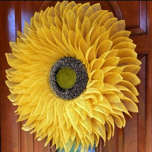 Sunflower Front Door Wreath Outdoor Spring Summer Fall Porch Decor Yellow Burlap Flower Hanger Outside Floral Decoration Housewarming Gift