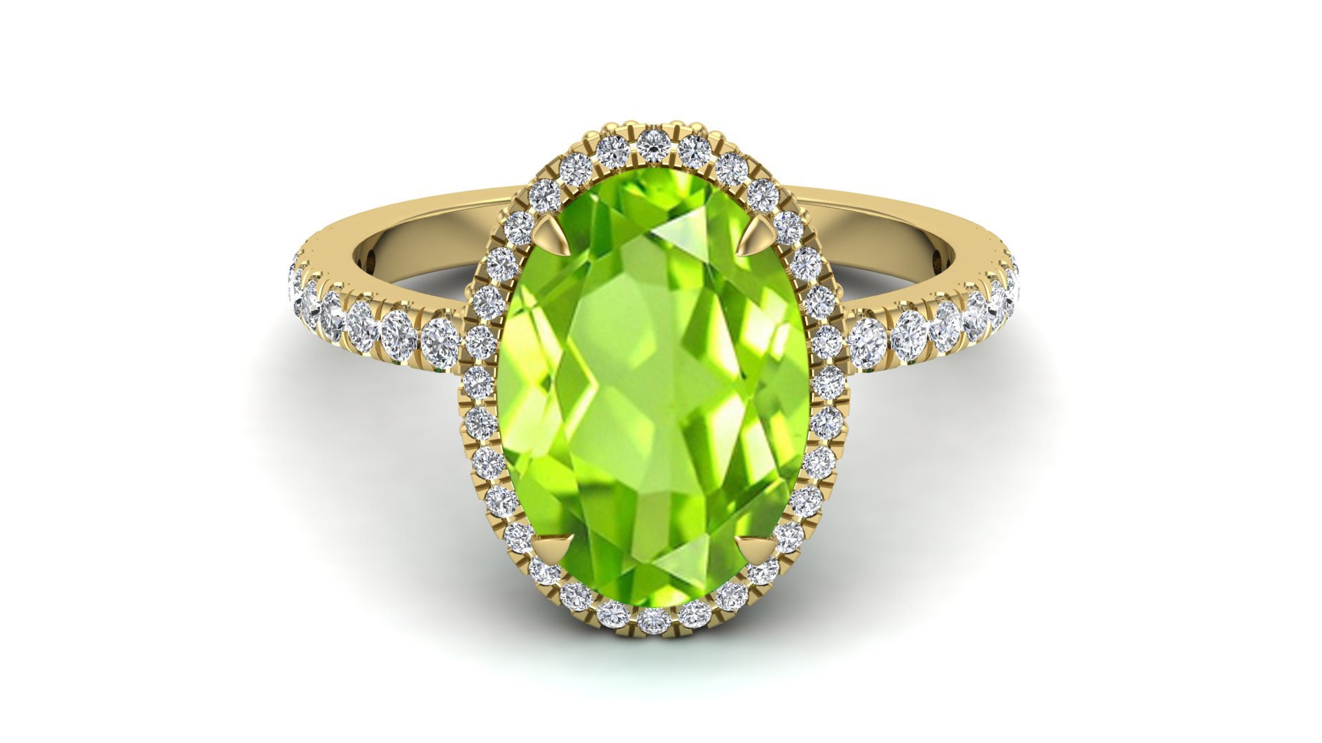 4.52ct AAA Peridot Engagement Ring Peridot Wedding Ring Unique Etsy