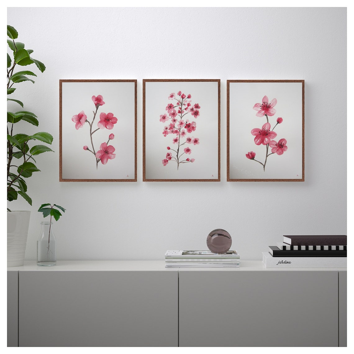 Set of original flower paintings of 3 pieces Etsy