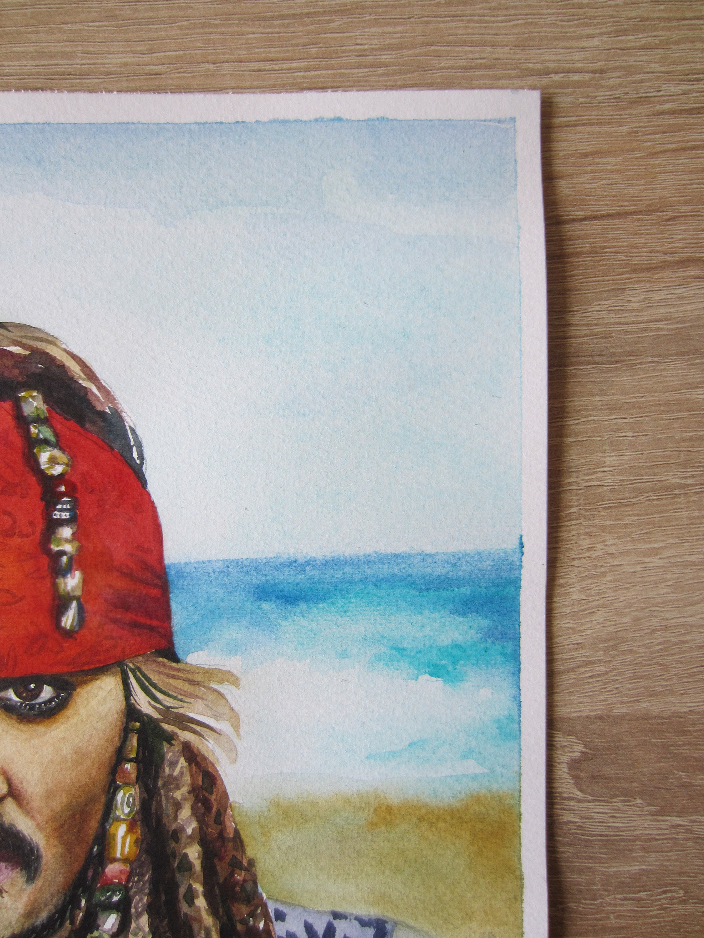 Original watercolor painting Captain Jack Sparrow | Etsy