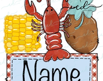 Crawfish Boil Trio- Blue -  CD - PNG, Digital Download for sublimation and printables
