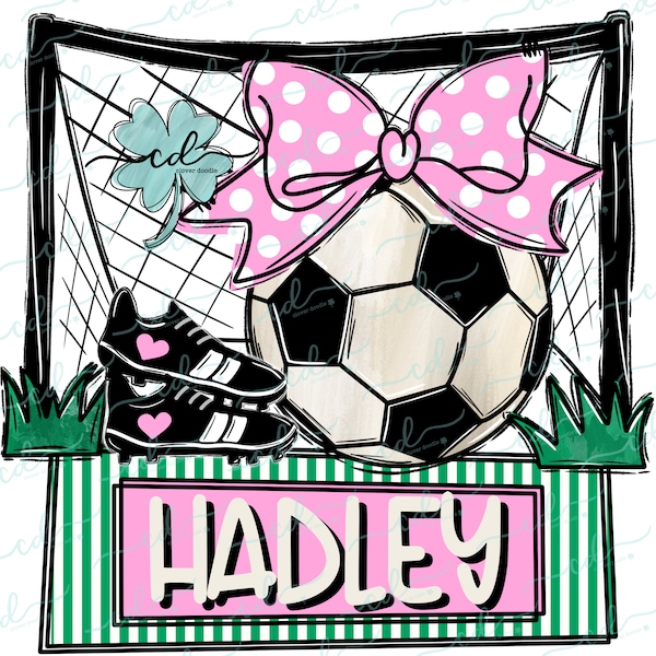 Soccer trio W/Bow and Nameplate- CD - PNG, Digital Download for sublimation and printables