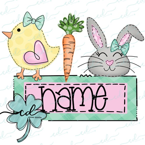 Easter Trio- Girl -  CD - Faux Applique PNG, Digital Download for sublimation and printables