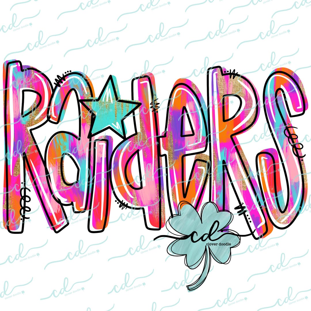 Hand Lettered Watercolor Mascot- Raiders- CD - PNG, Digital Download ...