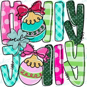 Holly Jolly- CD - Faux Applique PNG, Digital Download for sublimation and printables
