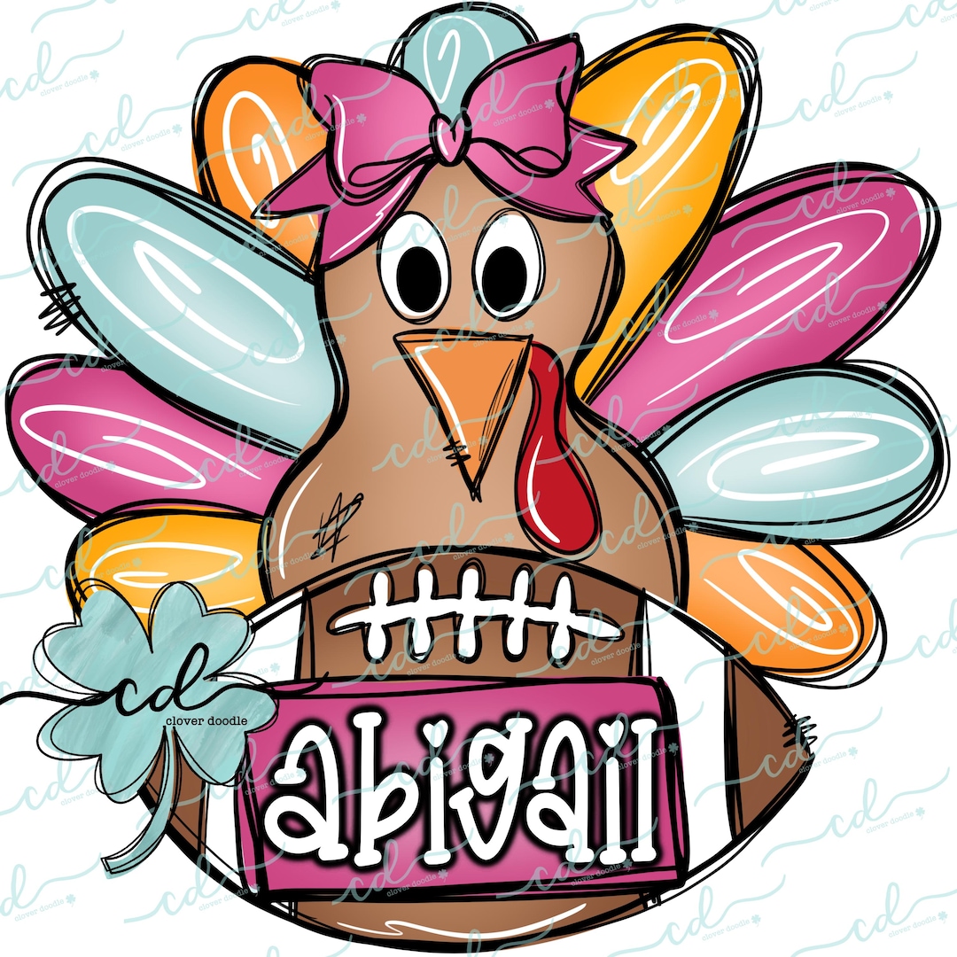 Turkey W Bow, Football, + Nameplate- CD - PNG, Digital Download for ...